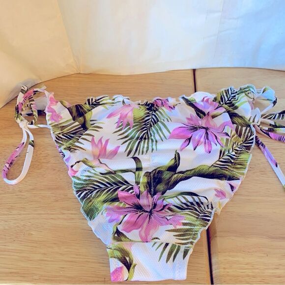 Shade & Shore String Bikini Bottoms Hawaiian Floral Print Sz Large NWOT Swim - Picture 5 of 6